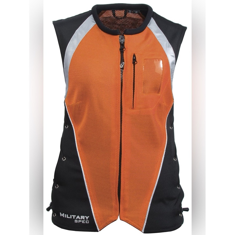 Joe Rocket XL High-Visibility Orange Black Military Spec Vest adjustable size